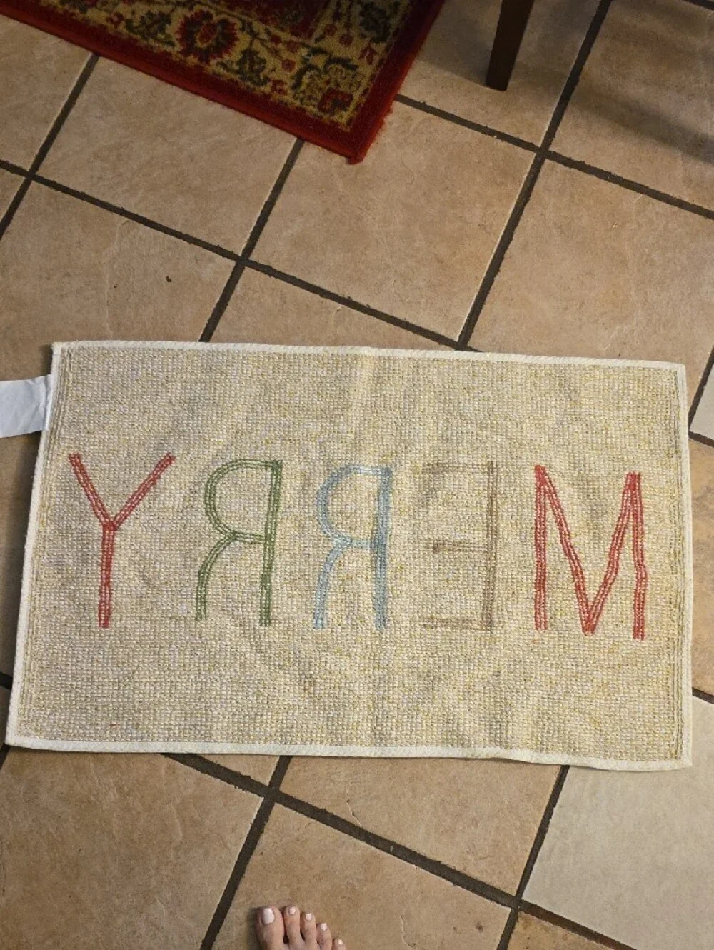 MERRY Lettered Welcome Rug - Multicolor
